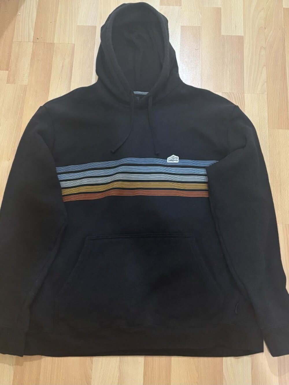 Patagonia Striped Uprisal Hoodie Black Mens 2XL Womens 3XL Fleece Sweatshirt